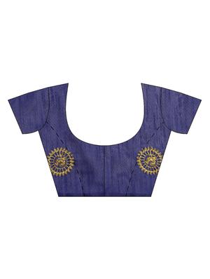 solid embroidered saree with blouse - 16420271 - Standard Image - 3