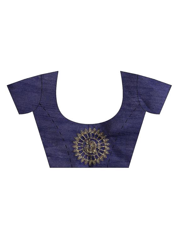 solid embroidered saree with blouse - 16420272 - Zoom Image - 3