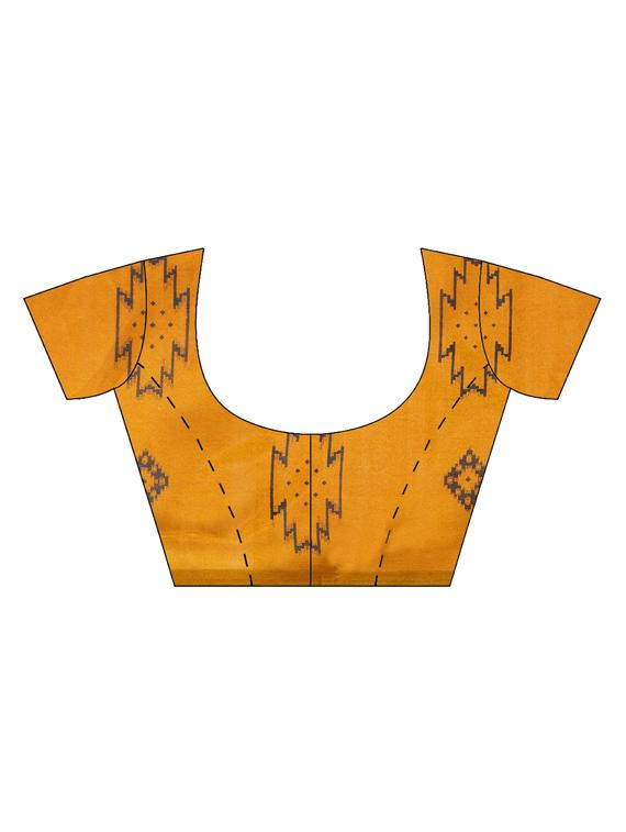 ikat printed saree with blouse - 16420276 - Zoom Image - 3