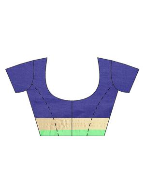 color block bordered saree with blouse - 16420280 - Standard Image - 3