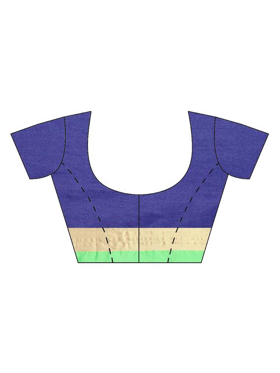 color block bordered saree with blouse - 16420280 - Zoom Image - 3