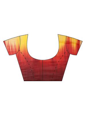 ikat printed saree with blouse - 16420284 - Standard Image - 3