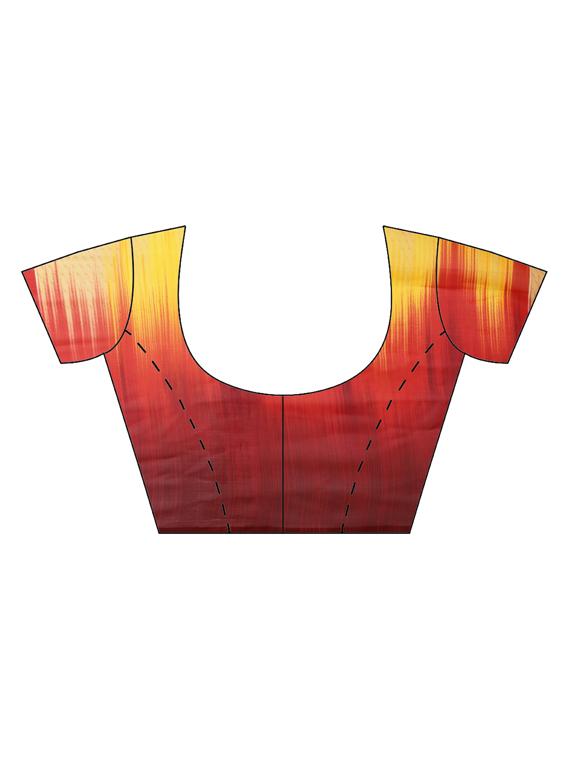 ikat printed saree with blouse - 16420284 - Zoom Image - 3