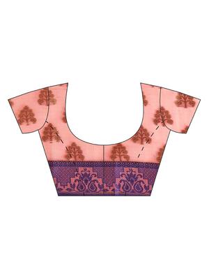 floral bordered saree with blouse - 16420289 - Standard Image - 3