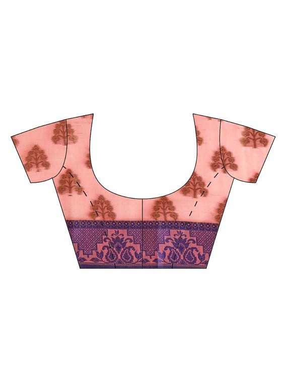floral bordered saree with blouse - 16420289 - Zoom Image - 3