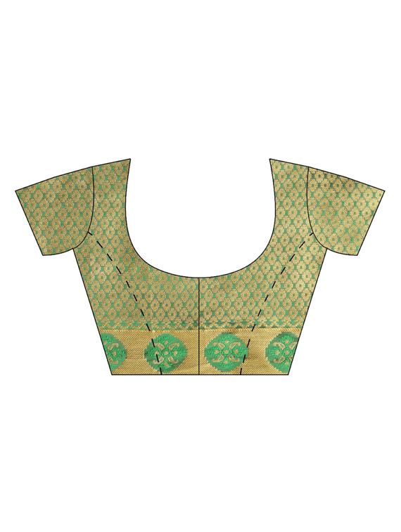 floral woven saree with blouse - 16420291 - Zoom Image - 3