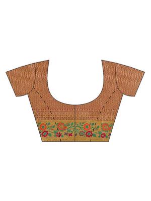floral woven saree with blouse - 16420292 - Standard Image - 3