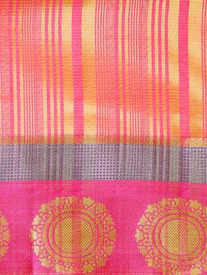 solid bordered saree with blouse - 16420299 - Standard Image - 3