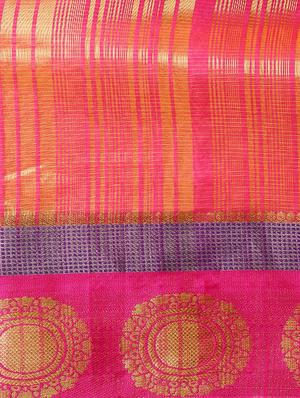 solid bordered saree with blouse - 16420300 - Standard Image - 3
