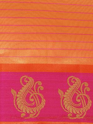 striped bordered saree with blouse - 16420303 - Standard Image - 3