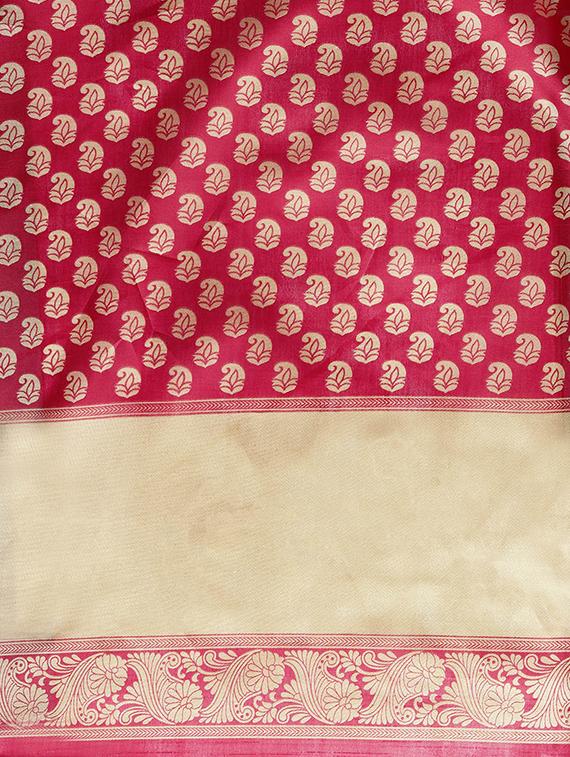 paisley printed saree with blouse - 16420311 - Zoom Image - 3