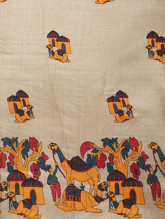 conversational printed saree with blouse - 16420319 - Zoom Image - 3