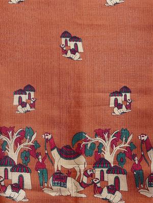 conversational printed saree with blouse - 16420320 - Standard Image - 3