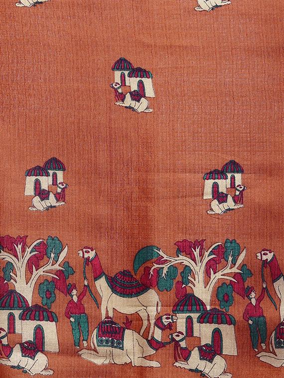 conversational printed saree with blouse - 16420320 - Zoom Image - 3