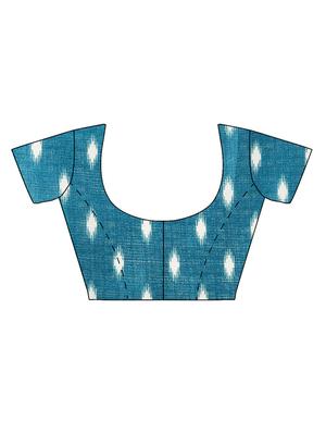 chevron printed saree with blouse - 16420324 - Standard Image - 3
