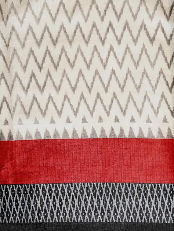 chevron printed saree with blouse - 16420328 - Zoom Image - 3