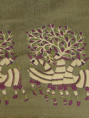 conversational printed saree with blouse - 16420329 - Standard Image - 3