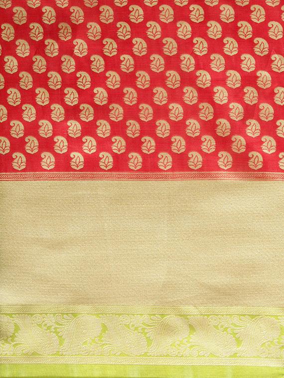 paisley half &half saree with blouse - 16420330 - Zoom Image - 3