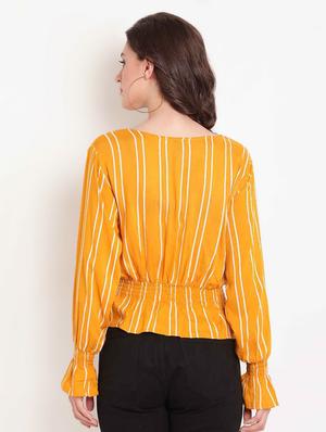 criss-cross tie up striped top - 16420369 - Standard Image - 3