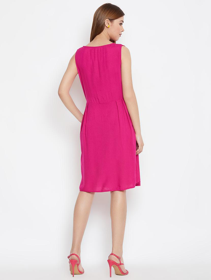 round neck embroidered a-line dress - 16420500 - Zoom Image - 3