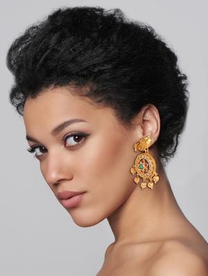 gold drop earring - 16420542 - Standard Image - 3