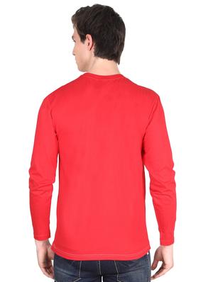 red cut & sew typographic front print t-shirt - 16421368 - Standard Image - 3