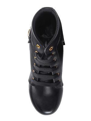 black ankle lace up boots - 16421937 - Standard Image - 3