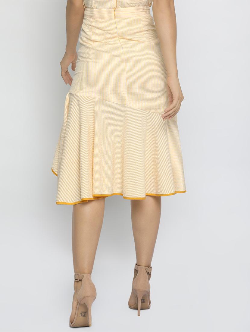 high rise ruffled asymmetric skirt - 16422249 - Zoom Image - 3
