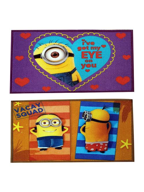 set of 2 multi colored polyester mat - 16423496 - Standard Image - 1