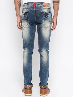 blue heavy washed distressed jeans - 16423928 - Standard Image - 3