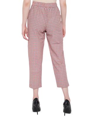 high rise checkered trouser - 16423963 - Standard Image - 3