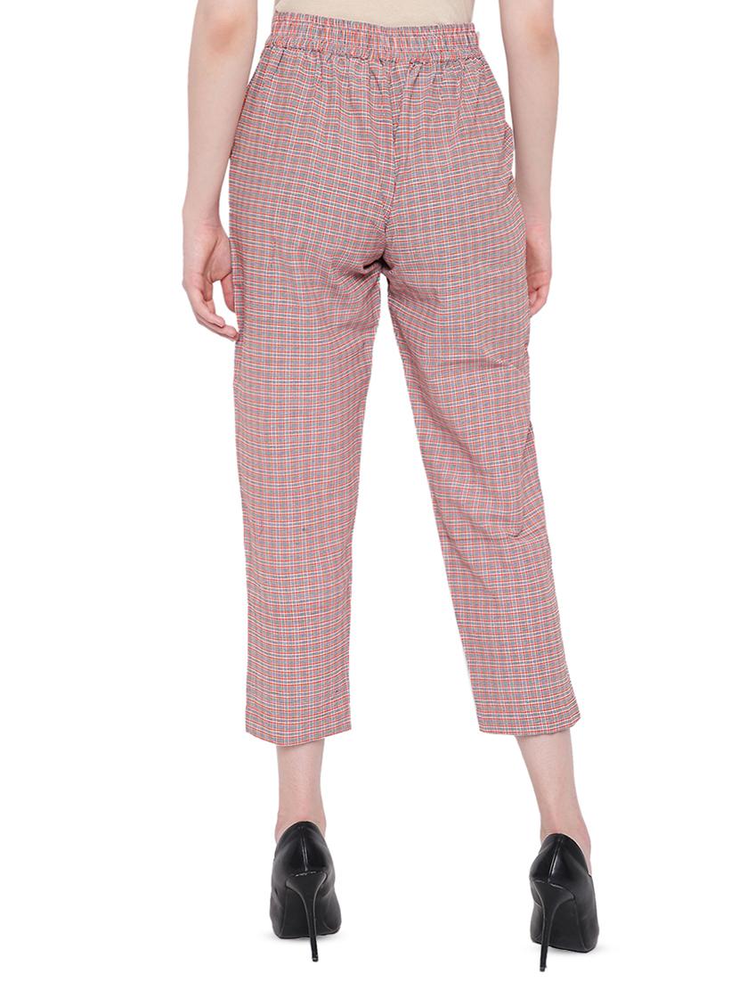 high rise checkered trouser - 16423963 - Zoom Image - 3