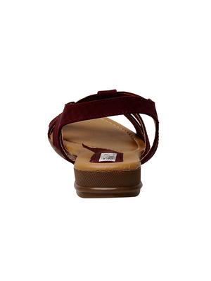 maroon back strap sandals - 16424141 - Standard Image - 3