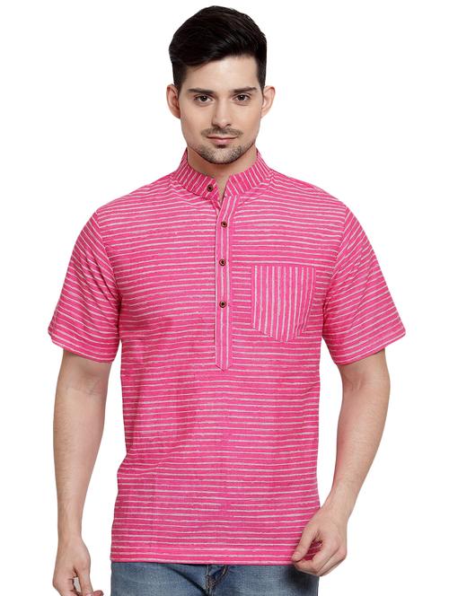 pink striped short kurta - 16424368 - Very Small Image - 1