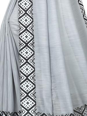 Bordered bhagalpuri saree with blouse - 16424418 - Standard Image - 3