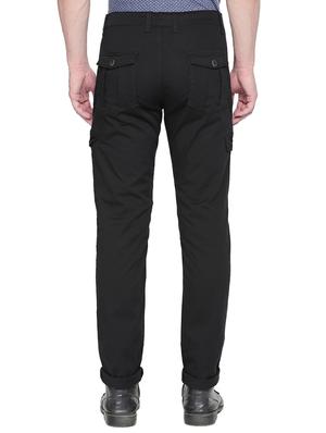 black cotton cargos casual trousers - 16425034 - Standard Image - 3