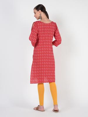 kaantha detail straight kurta - 16425361 - Standard Image - 3
