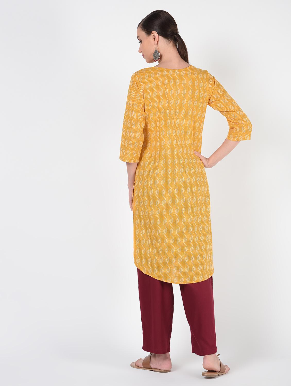 kaantha detail straight kurta - 16425363 - Zoom Image - 3
