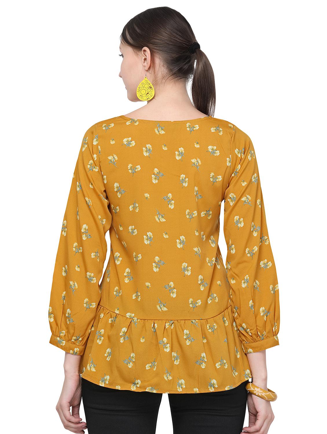 V-neck gathered floral top - 16425393 - Zoom Image - 3