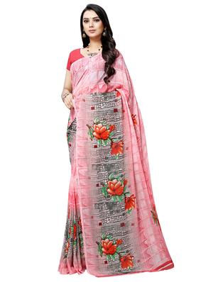 set of 2 multicolor printed saree combo with blouse - 16426048 - Standard Image - 3