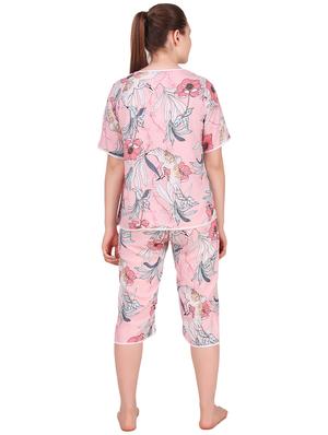 v- neck floral top & capri nightwear set - 16427444 - Standard Image - 3