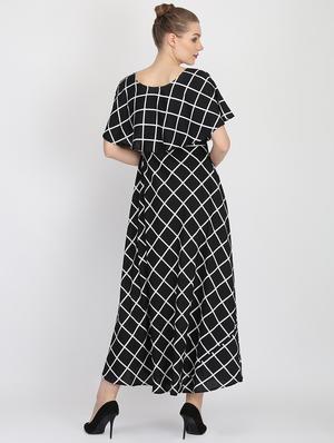 layered window grid maxi dress - 16427868 - Standard Image - 3