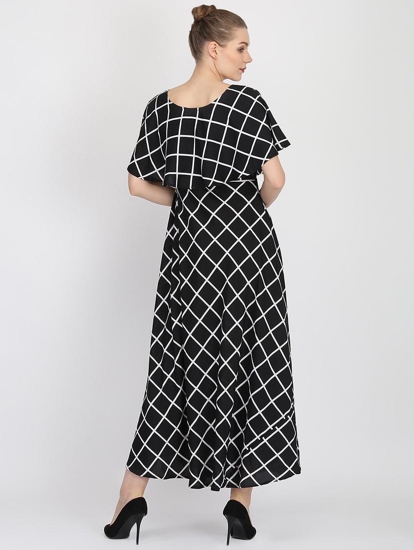 layered window grid maxi dress - 16427868 - Zoom Image - 3