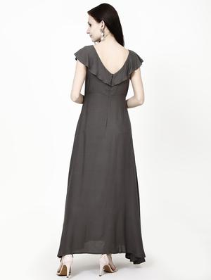 embroidered detail flared gown - 16428054 - Standard Image - 3