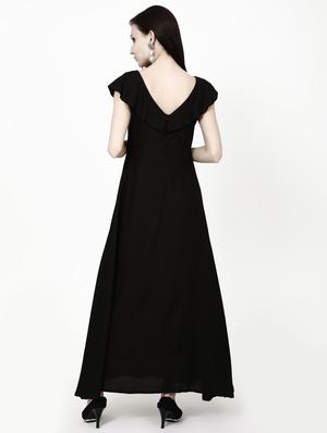 embroidered detail flared gown - 16428055 - Standard Image - 3