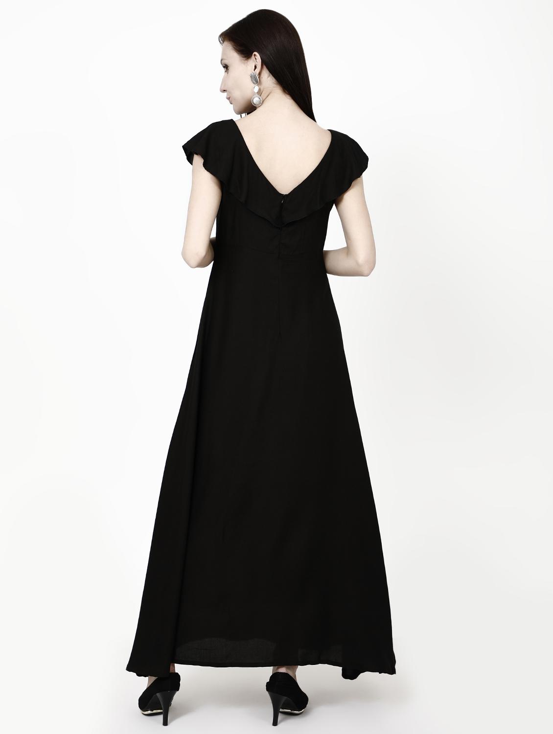 embroidered detail flared gown - 16428055 - Zoom Image - 3