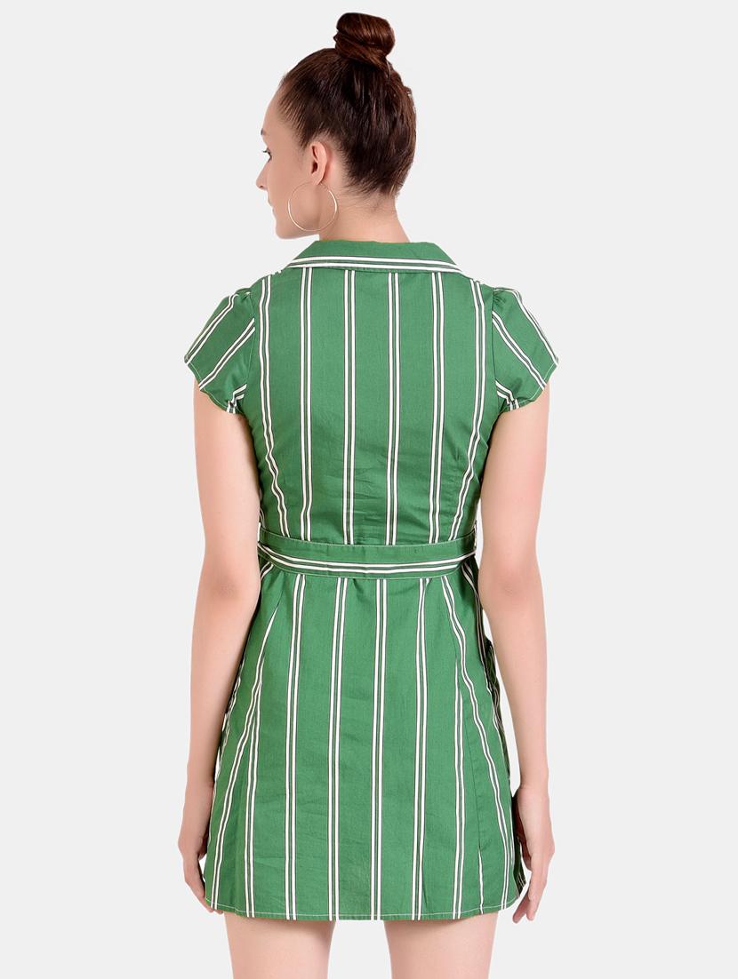lapel neck striped shirt dress - 16428058 - Zoom Image - 3