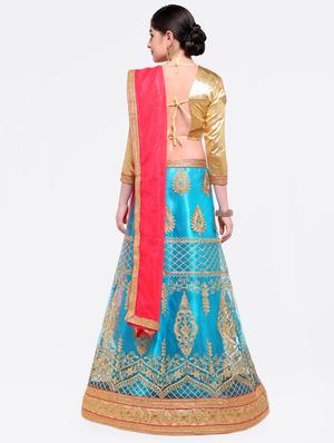 embroidered contrast lehenga - 16428594 - Standard Image - 3