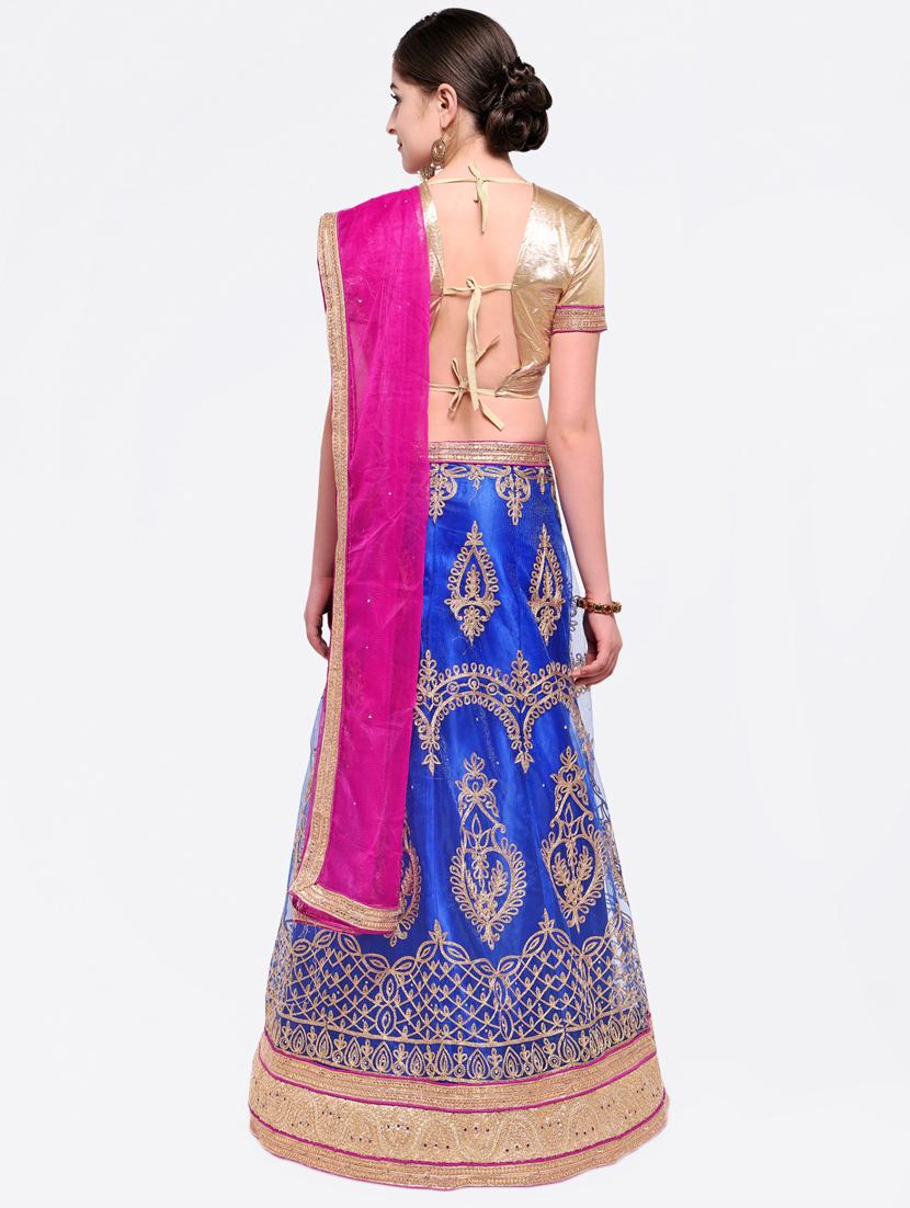 embroidered contrast lehenga - 16428597 - Zoom Image - 3