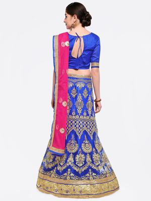 Embroidered contrast lehenga - 16428605 - Standard Image - 3